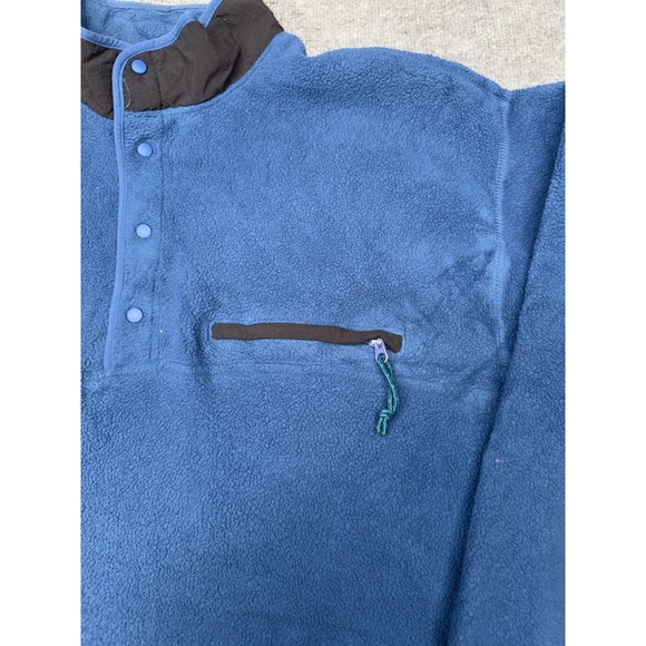 Vintage 90's Columbia Pullover Fleece Snap T Mens XL Blue Black USA Made - Picture 9 of 16